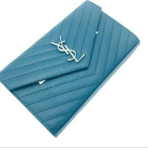 YSL Wallet/Clutch/Cross-body - Peacock/Teal